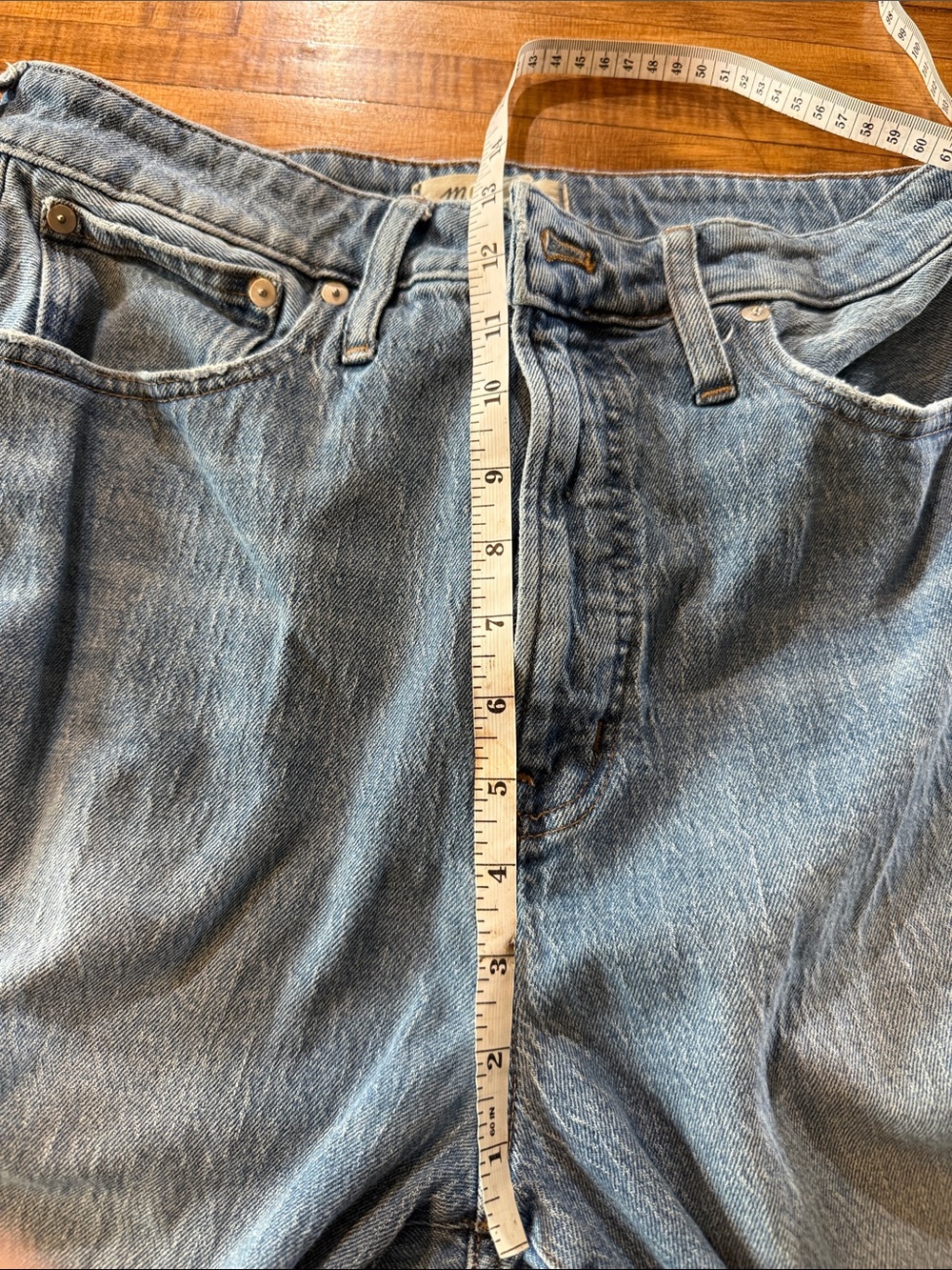 Madewell Jeans Women 31 Blue The Curvy Perfect Vintage Wide Leg High Rise Raw (w - Picture 4 of 9